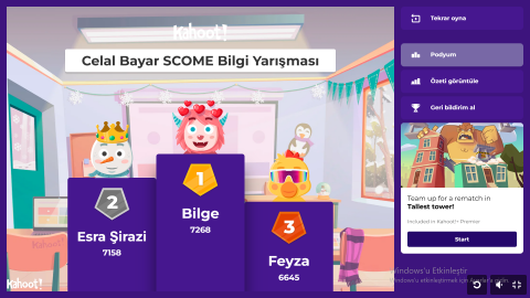 Yarışmamızın kazananları