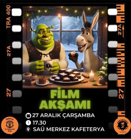 Brownie ve sıcak çikolata eşliğinde Shrek film izleme etkinliği