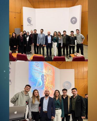 Etkinlik sonrasında iki kulübün yönetim kurulunun sunum yapan hocalarımızla fotoğrafı